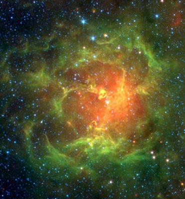 Infrared view of M20, the Trifid Nebula